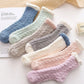 Chaussettes bleues en matière pilou pilou, vue de dessus