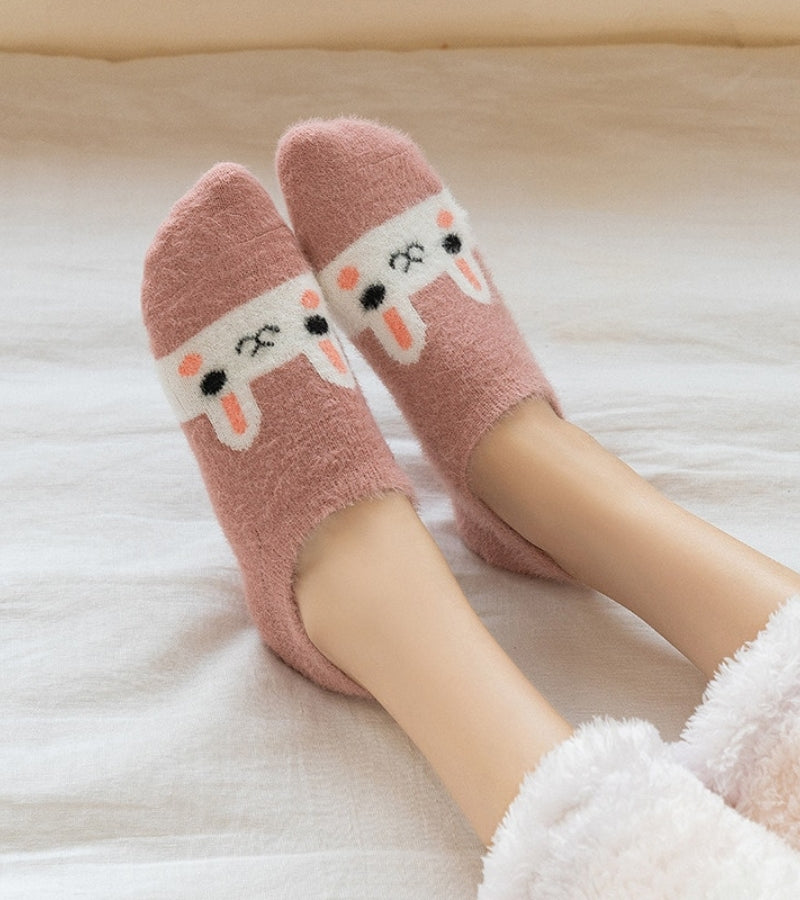Vue d'ensemble des chaussettes roses en matière douce