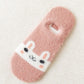Chaussettes roses en Pilou Pilou avec motif lapin moelleux