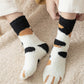 Gros plan sur motif chat noir et marron sur chaussettes