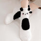 Chaussettes blanches à motif panda, confort et chaleur garantis