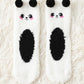 Chaussettes polaires blanches avec motif panda et oreilles noires