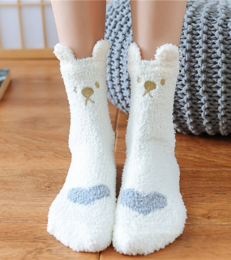 Vue d'ensemble des chaussettes polaires avec motifs chats