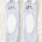 Chaussettes grises en Pilou Pilou avec motif chat amusant