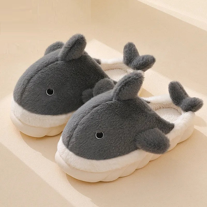 Vue de dessus des chaussons dauphin, détails des nageoires