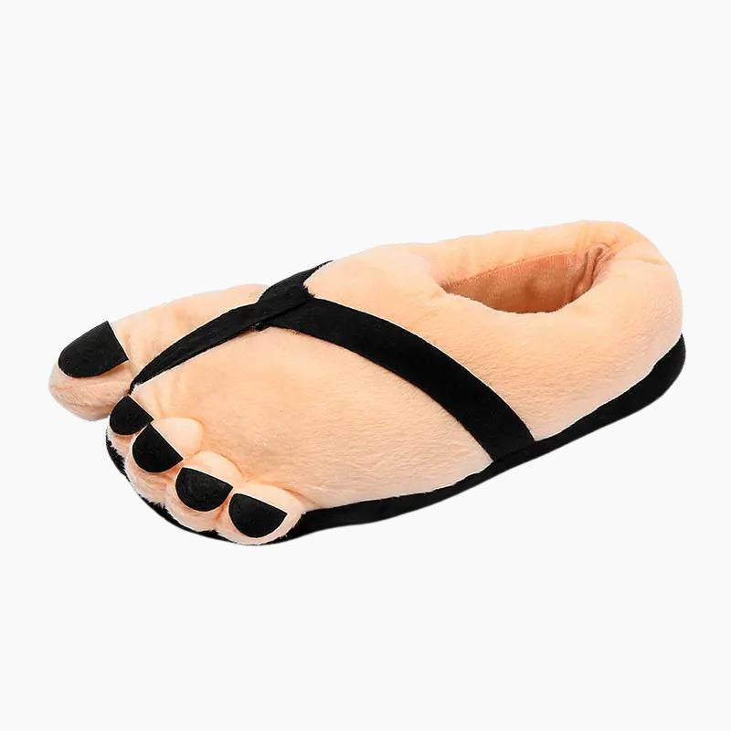 Chaussons humoristiques homme imitant pieds nus avec sandales