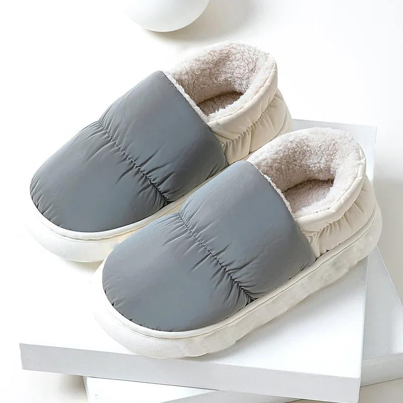 Chaussons gris pour homme en Pilou Pilou doux