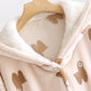 Chemise de nuit polaire beige avec motifs de lamas