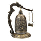 Cloche bouddhiste en laiton avec motifs de dragon sculptés