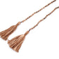 Collier bohème enroulé, perles et pompons visibles