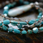 Vue rapprochée des perles de Labradorite et Onyx