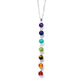 Collier avec pierres des 7 chakras alignées verticalement