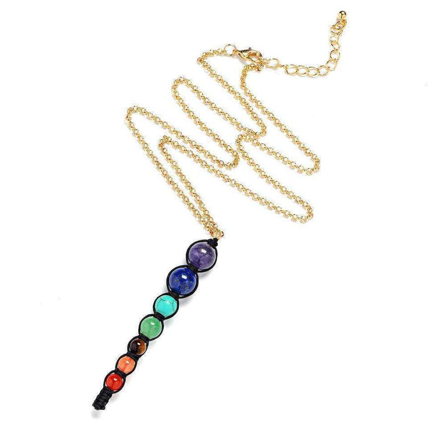 Collier avec pierres colorées pour chaque chakra
