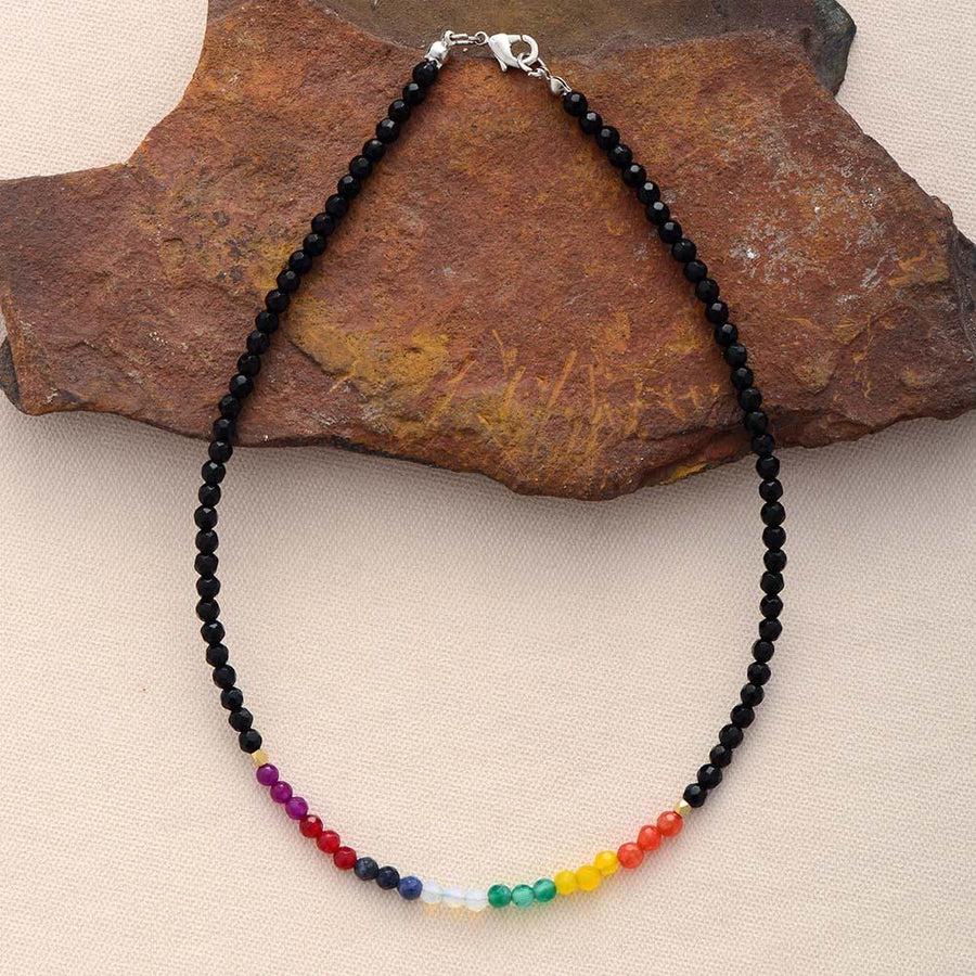 Collier complet avec pierres de jaspe, agate et autres