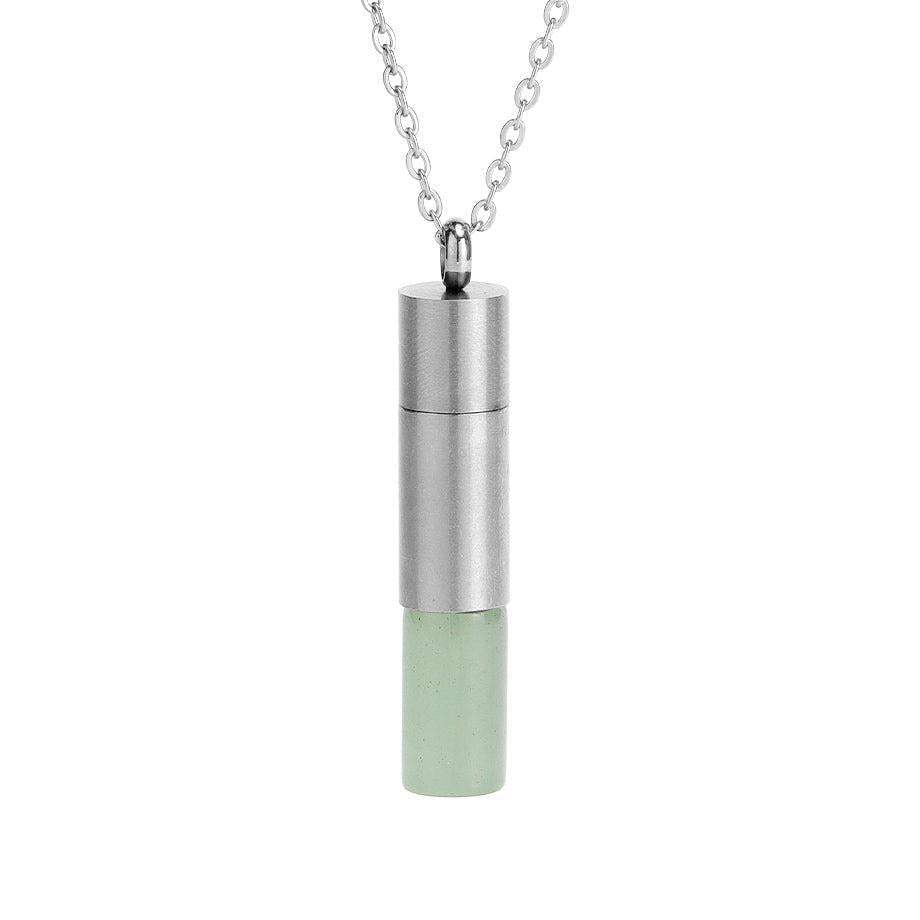 Collier en fluorite, flacon pour huiles, vue d'ensemble