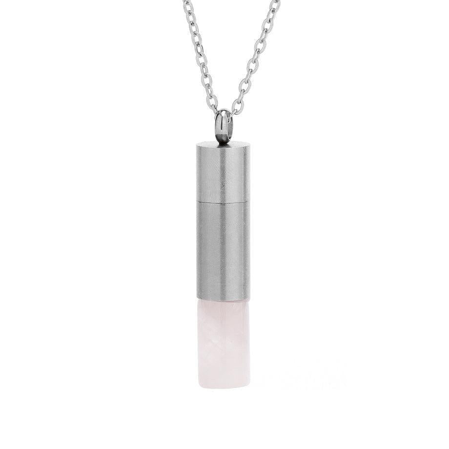 Collier aventurine verte, flacon pour parfums, vue de côté