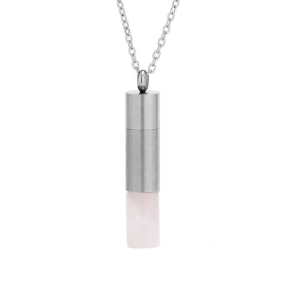 Collier aventurine verte, flacon pour parfums, vue de côté