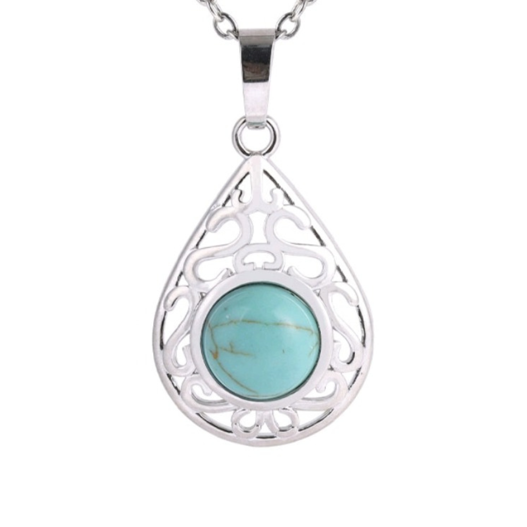 Vue d'ensemble du collier goutte et sa chaîne ajustable