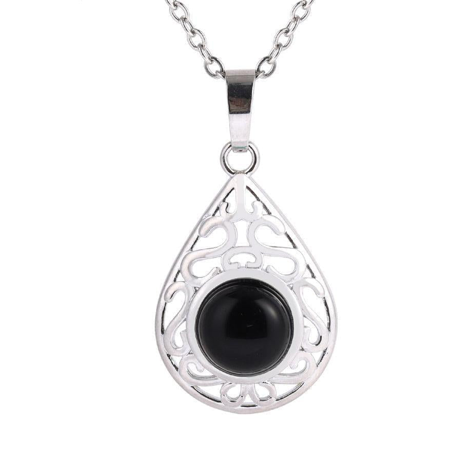 Collier goutte avec pierre améthyste pour sérénité