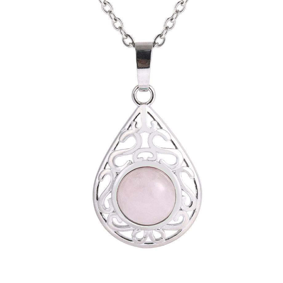 Pendentif goutte avec pierre aventurine verte porte-bonheur