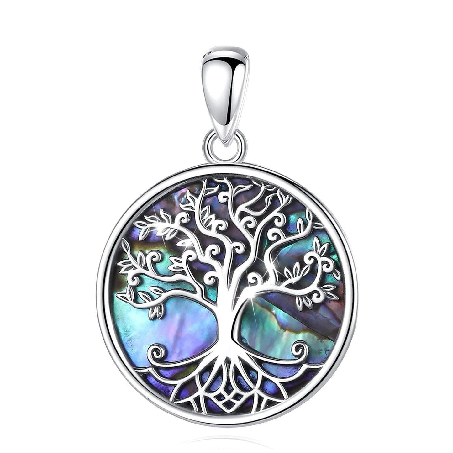 Pendentif Arbre de Vie avec reflets océaniques
