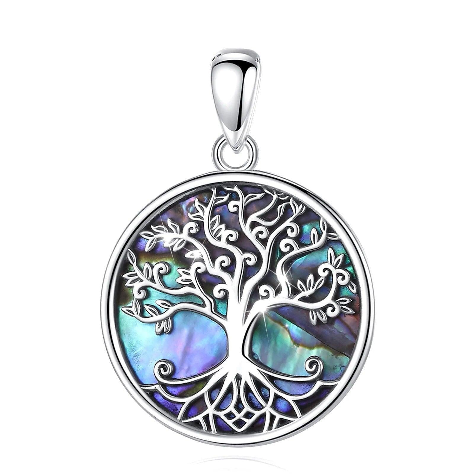Pendentif Arbre de Vie avec reflets océaniques