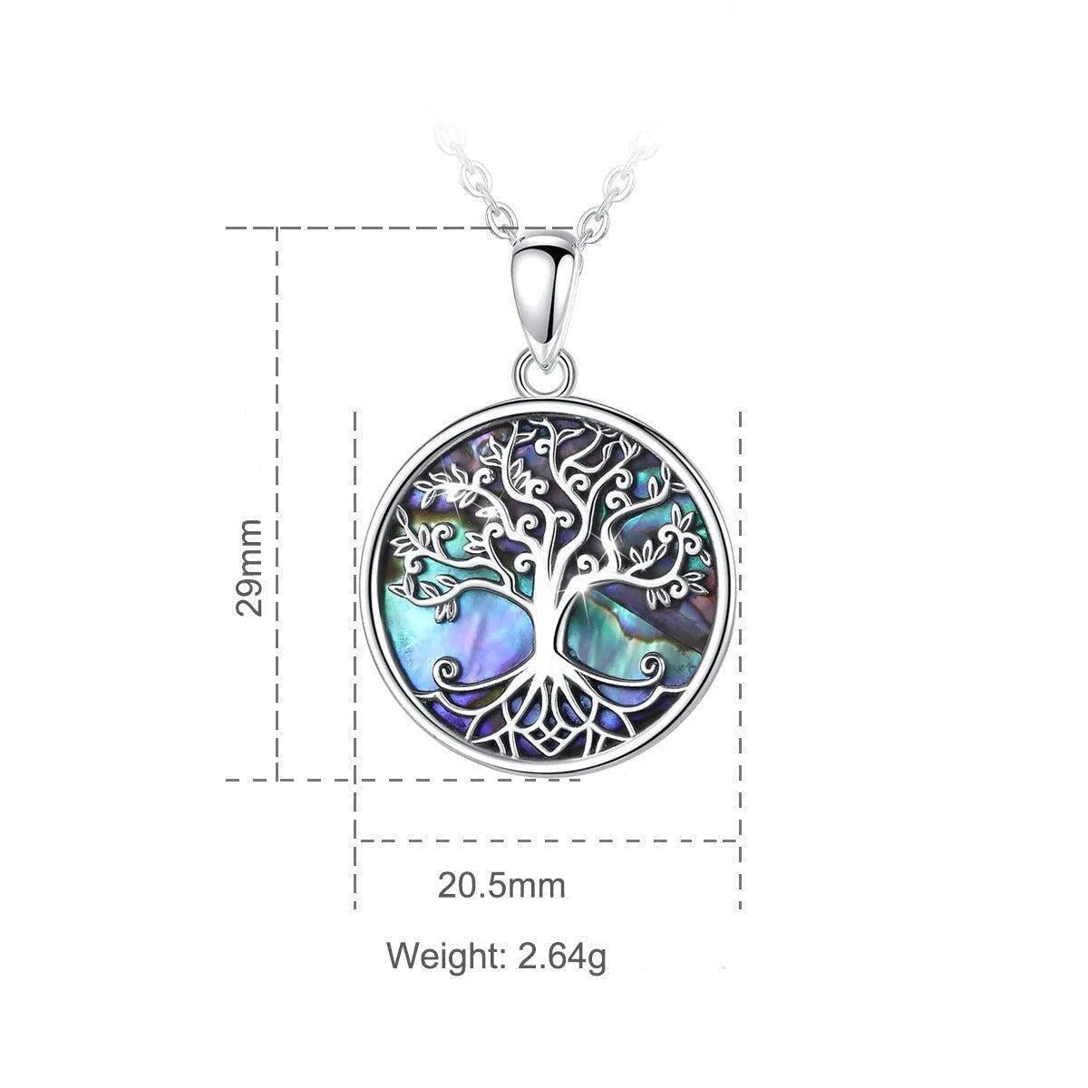 Collier Arbre de Vie en argent sur fond nacré