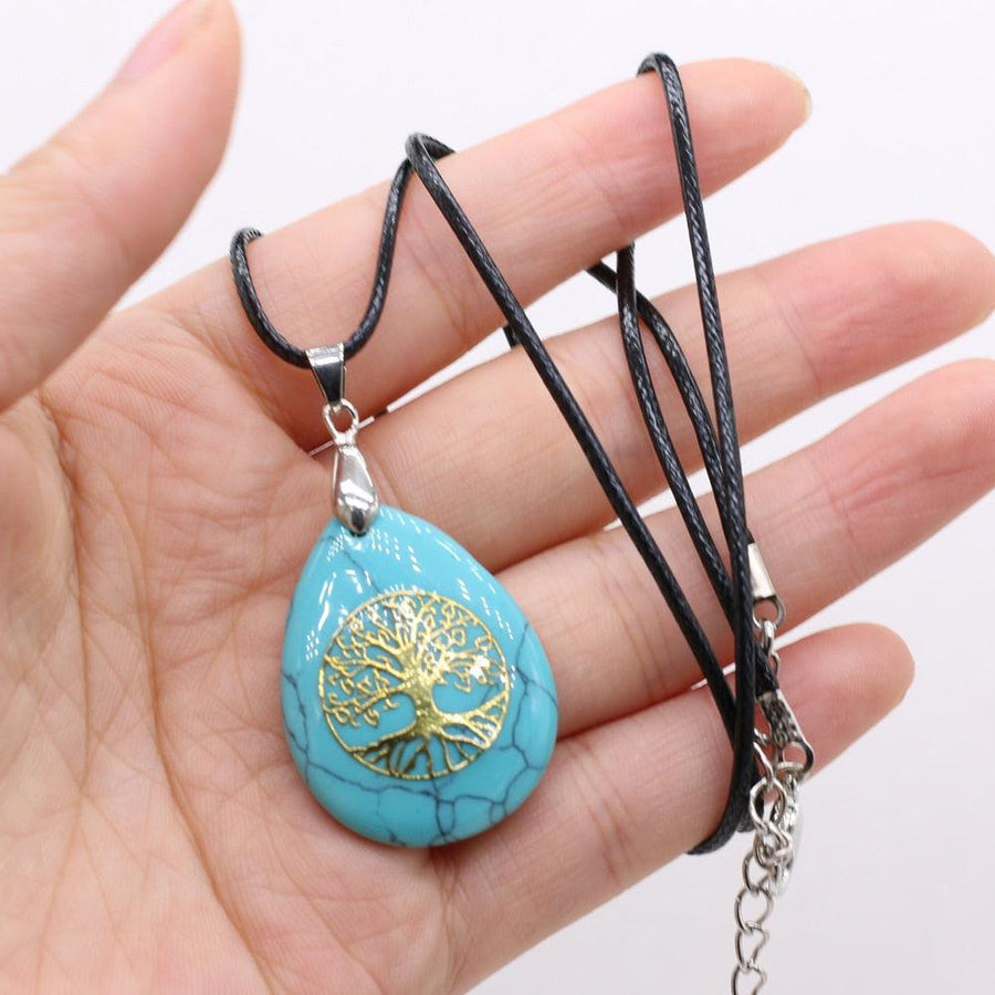 Pendentif arbre de vie en quartz rose, élégant et raffiné