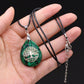 Collier arbre de vie en pierre de sable bleu, scintillant