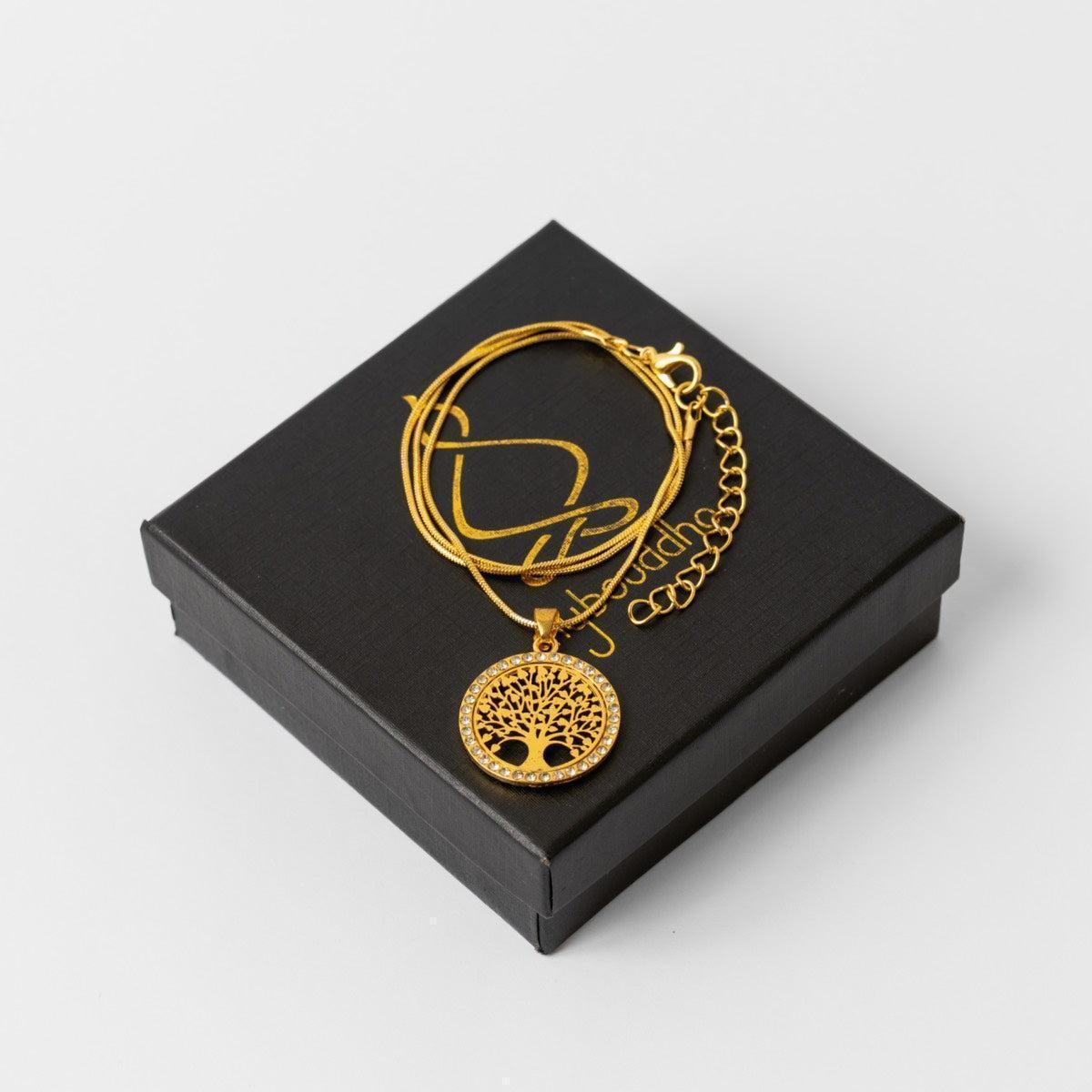 Pendentif Arbre de Vie en cristal sur fond blanc