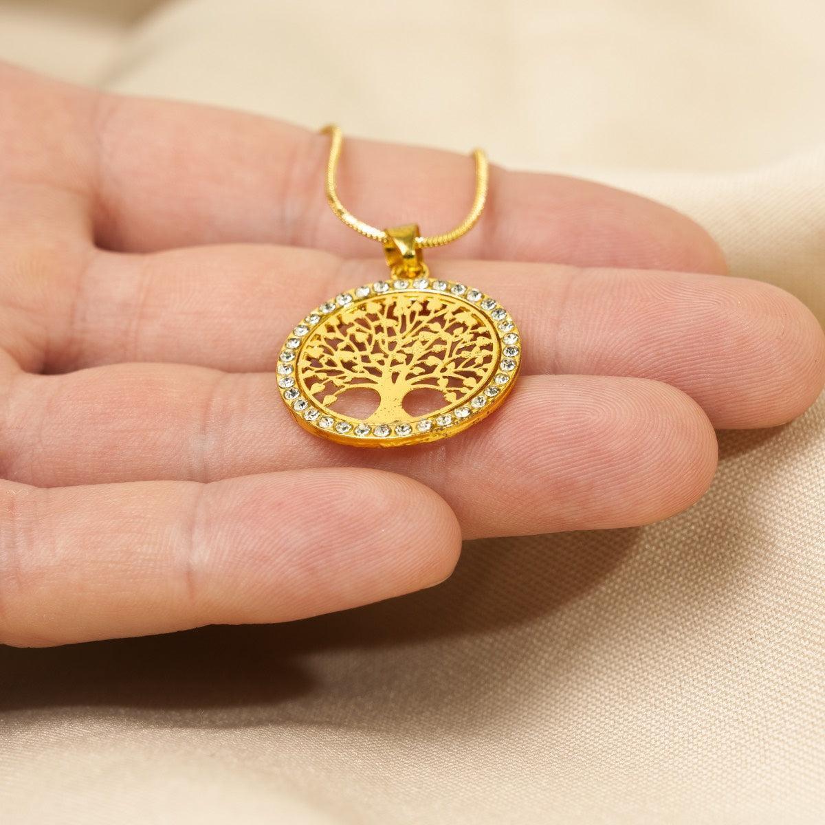 Médaille Arbre de Vie entourée de cristal
