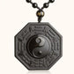 Collier en obsidienne noire avec pendentif octogonal Yin Yang