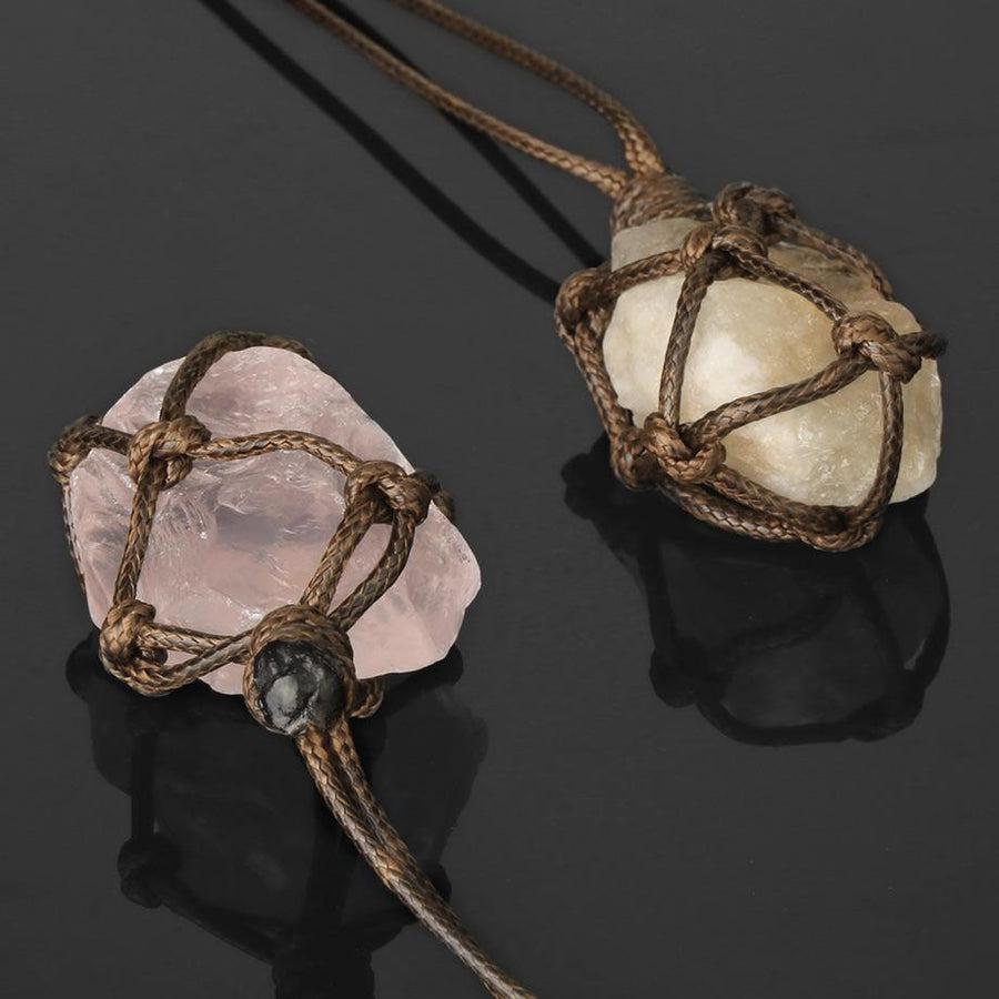 Collier en citrine avec support noué, style vintage