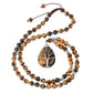 Collier unisexe avec pendentif arbre de vie et pierres naturelles