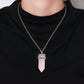 Collier hexagonal en pierre avec détails en acier inoxydable
