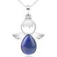 Vue de dessus du collier avec pierre rose
