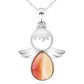 Collier avec pierre orange et chaîne délicate