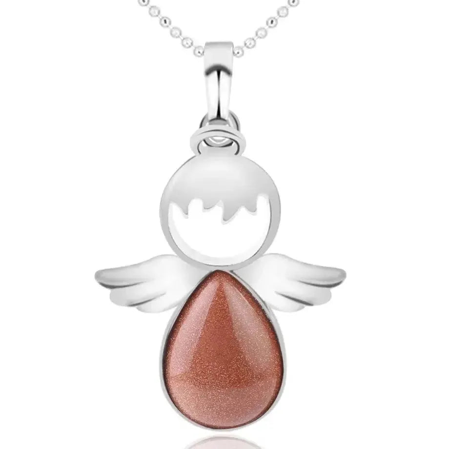 Vue d'ensemble du collier avec pierre grise
