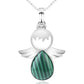 Collier avec pierre transparente et ailes stylisées