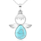 Collier avec pierre bleue et chaîne à boules