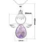 Collier avec pendentif ailes d'ange et pierre bleue