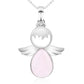 Collier avec pierre jaune et ailes d'ange détaillées