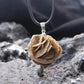 Collier Rose du Désert avec cordon ciré noir