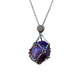 Collier avec améthyste dans une cage en métal argenté