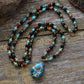 Détail des perles de Labradorite et Onyx