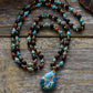 Collier long en Amazonite et autres pierres