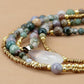 Détail des perles en Onyx et Agate du collier bohème