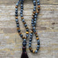 Collier en perles d'onyx, œil de tigre et jaspe