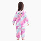 Combinaison licorne polaire pastel avec capuche et corne