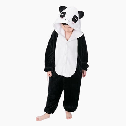 Vue de face combinaison panda polaire enfant